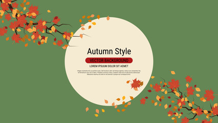 Wall Mural - Autumn theme elegant vector background. Design for presentation, website, landing page, wallpaper, flyer, booklet, banner