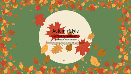 Wall Mural - Autumn theme elegant vector background. Design for presentation, website, landing page, wallpaper, flyer, booklet, banner