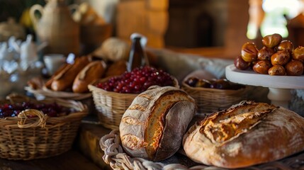 Poster - Traditional breads baked in a clay oven are served alongside homemade jams and preserves made from desert berries.