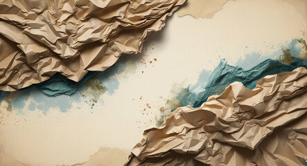 Wall Mural - Crumpled paper background textures crumpled paper isolated. for text.	
