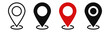 © icons gate - location map pointer icon, place pin marker sign - red gps map pointers in flat style, destination symbols. location pin line icon, Navigation sign