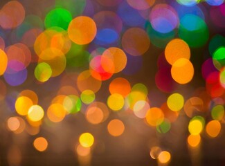 Canvas Print - Bokeh effect with golden and blue lights