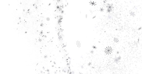 Wall Mural - Snowflake Ballet: Exquisite 3D Illustration of Descending Festive Snowflakes in Motion