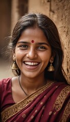 portrait of indian girl laughing