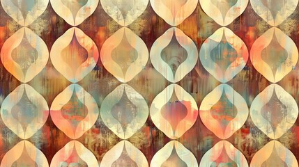 Wall Mural - Vintage Patterns seamless, geometric design with a subtle gradient in the background