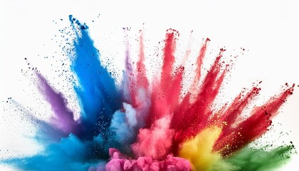 Wall Mural - colorful powder explotion isolated on white transparent png