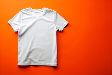 Wall Mural - children's cotton mock-up T-shirt on the background, top view. High quality photo