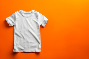 Wall Mural - children's cotton mock-up T-shirt on the background, top view. High quality photo