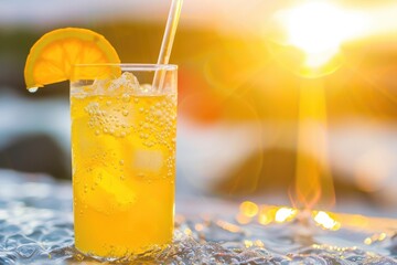 Cool comfort: cooling drink in hot weather, satisfying refreshment of cold beverage on a sweltering day, highlighting its role in bringing relief, revitalization amidst summer heat