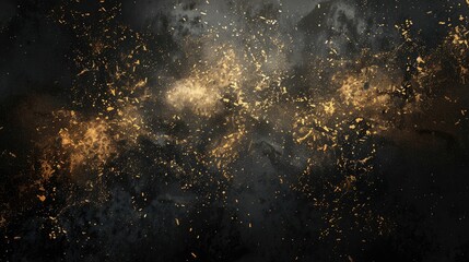 Wall Mural - A black and gold background with a lot of sparks