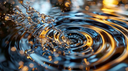 Close-up of water splash with reflections