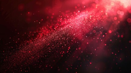 Wall Mural - A red and black background with a red line of sparkles. The background is dark and the sparkles are bright and shiny