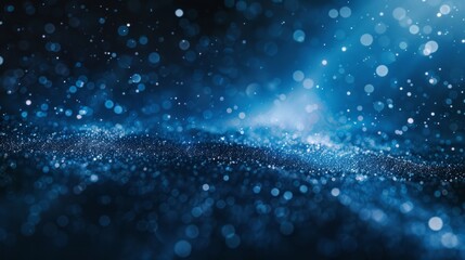 Wall Mural - dark blue and glow particle abstract background.