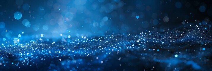 Wall Mural - dark blue and glow particle abstract background.