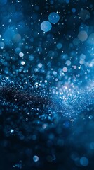 Wall Mural - dark blue and glow particle abstract background.