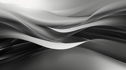 Poster - Abstract Silver And Black Swirling Lines