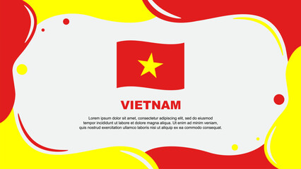 Wall Mural - Vietnam Flag Abstract Background Flat Design Template. Vietnam Independence Day Banner Wallpaper Vector Illustration. Vietnam Banner