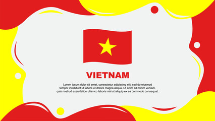 Wall Mural - Vietnam Flag Abstract Background Flat Design Template. Vietnam Independence Day Banner Wallpaper Vector Illustration. Vietnam Background