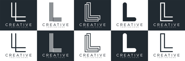 Wall Mural - L logo collection, Abstract letter L logo design. icons for business	
