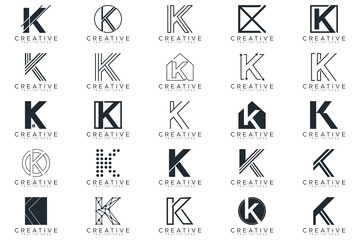collection Abstract letter K logo design. icons for business	