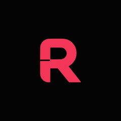 Poster - letter R red color logo vector illustration template design