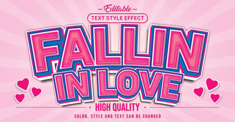 Aufkleber - Editable text style effect - Fallin in Love text style theme.