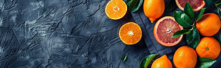 Fresh Citrus Fruits on Textured Surface