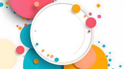 Vector abstract circles lines round frame colorful rainbow isolated on white background with empty space for text
