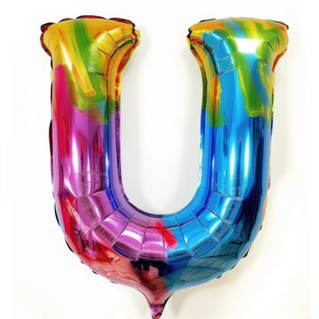 A large balloon shaped like the letter u. Generative AI.