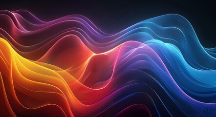 Wall Mural - Abstract Colorful Fabric Waves Digital Art