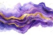 © kenkuza - Liquid purple watercolor with golden glitter isolated on white background