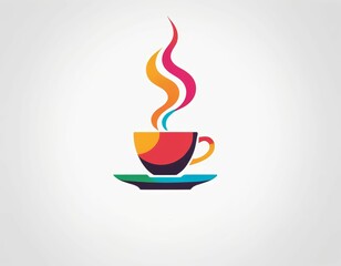 Wall Mural - AI-generated illustration of a cup of coffee with a steam coming out of it