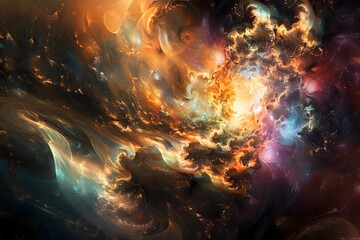 Wall Mural - An Enchanting Kaleidoscope of Vibrant Nebulae and Glimmering Stars in the Vast Expanse of a Distant Galaxy, Capturing the Breathtaking Beauty and Infinite Wonder of the Universe.
