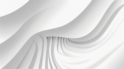 Poster - Abstract White 3D Curved Shapes