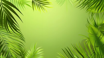 Wall Mural - tropical leaf background with copy space