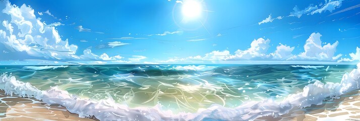 Wall Mural - morning sun on the beach