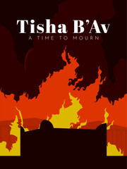 Canvas Print - Tisha B'Av Poster Design for Jewish  Holiday. Day of mourning for tragedies across Jewish history