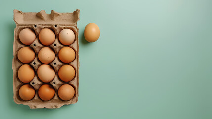 Sticker - Box of eggs, top view