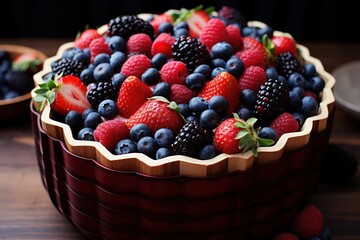 Poster - Fresh Berry Bowl: A Delightful Mix of Colors and Flavors