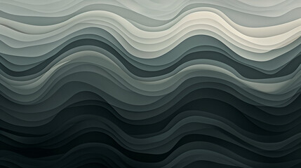 Poster - Close-up black white wavy pattern light