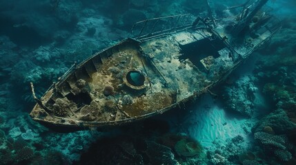 Poster - In the heart of the sea, hidden wonders abound, from colorful coral reefs to ancient shipwrecks, each telling a story of the ocean's rich history.