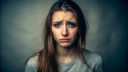 Portrait of sad and depressed woman feeling upset. Human expressions and negative emotions