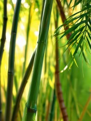 Sticker - Close Up of Green Bamboo.