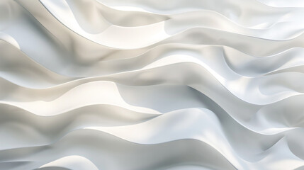 Poster - Close-up of white fabric with wave pattern