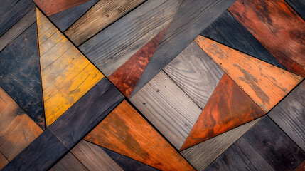 Poster - Close-up wooden floor geometric design