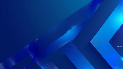 Wall Mural - Blue Geometric Background Vector Presentation Design with Arrows for Business or Technology Concept Gradient 3D Diagonal Facet Neon Light Cobalt Futuristic