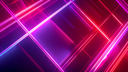 Poster - Stunning minimalist neon geometric composition featuring vibrant fluorescent hues intricate angular designs and high tech seamless textures  This modern futuristic digital creates a dynamic