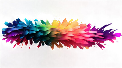 Poster - Color gradient brush strokes isolated on transparent background