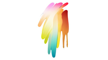 Poster - Color gradient brush strokes isolated on transparent background