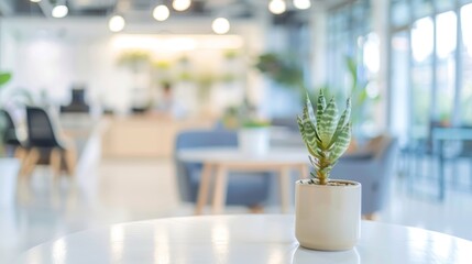 Poster - Succulent Plant on a Table in a Modern Office